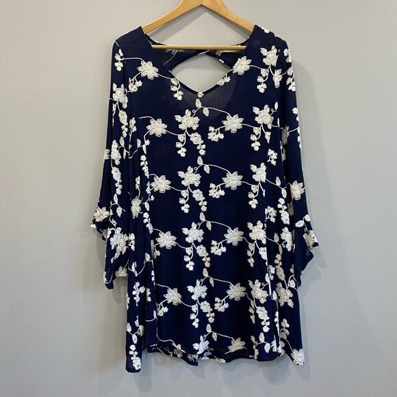 Altar'd State Floral Embroidered Bell Sleeves Dress - Picture 2 of 10